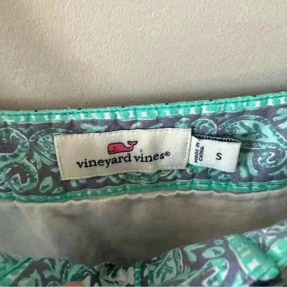 Vineyard Vines Blue White Embroidered Tiny Leaves Romper Women's Size S - Picture 4 of 5